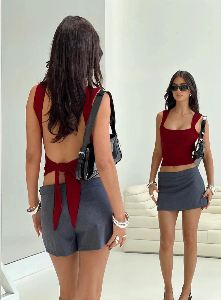 Babe Open Back Tie Top - Image 12