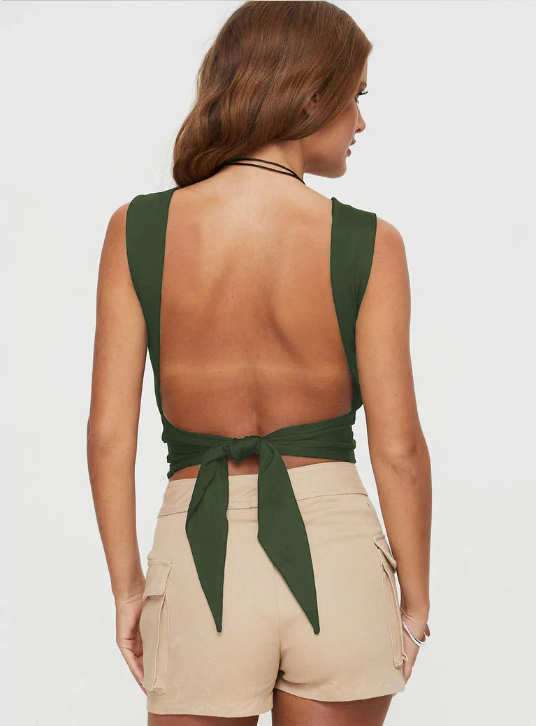 Babe Open Back Tie Top - Image 13