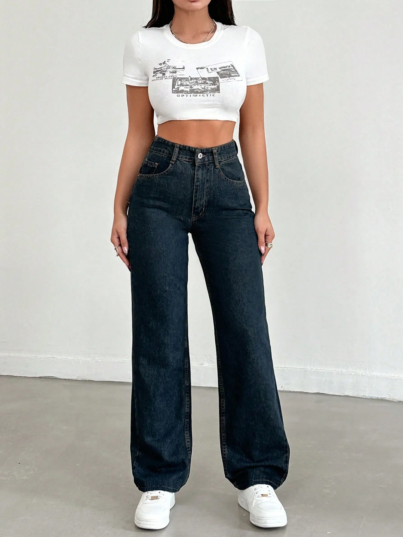 Cosmic Blue Dad Fit Straight Jeans - Image 4