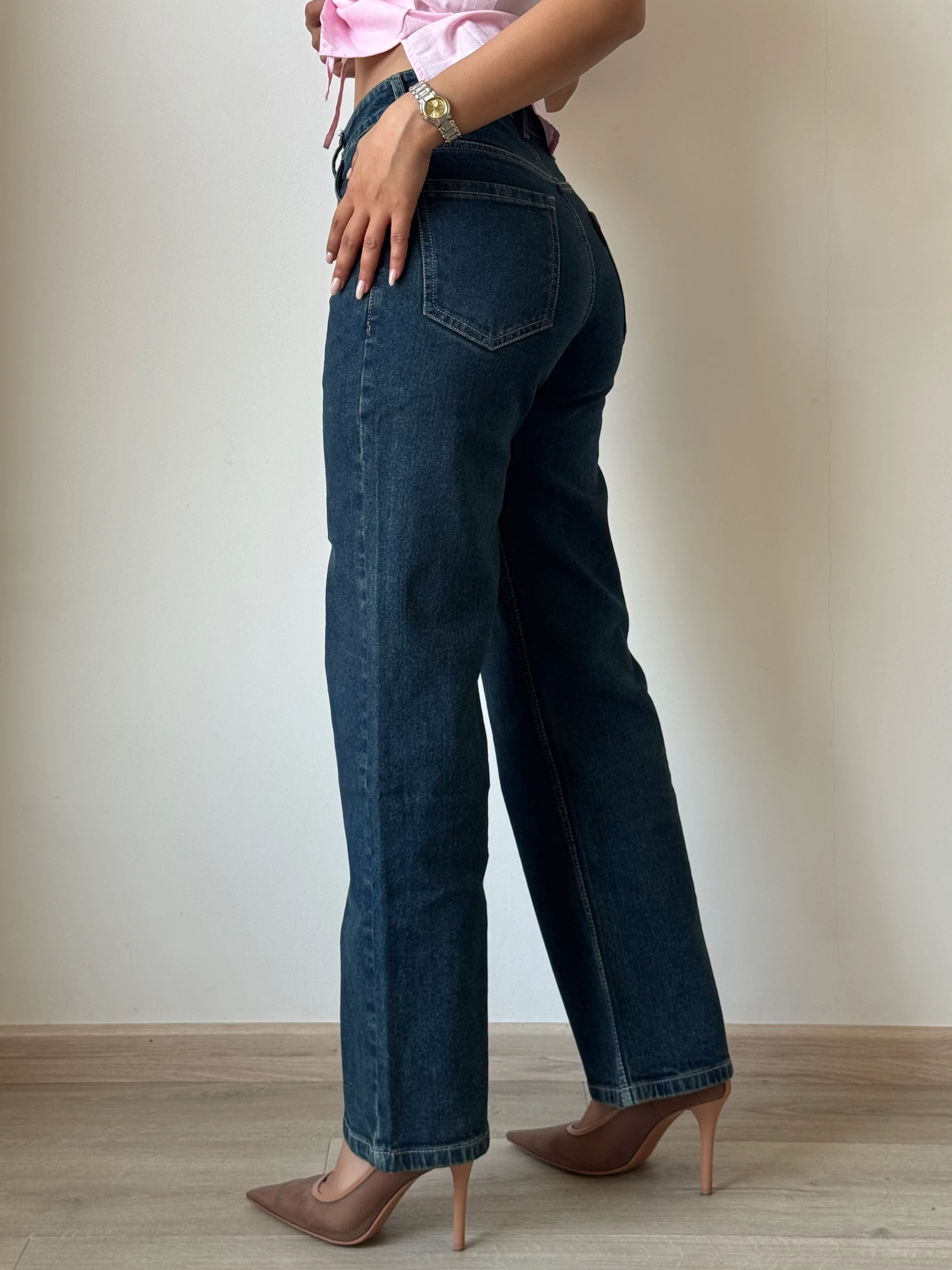 Cosmic Blue Dad Fit Straight Jeans - Image 8