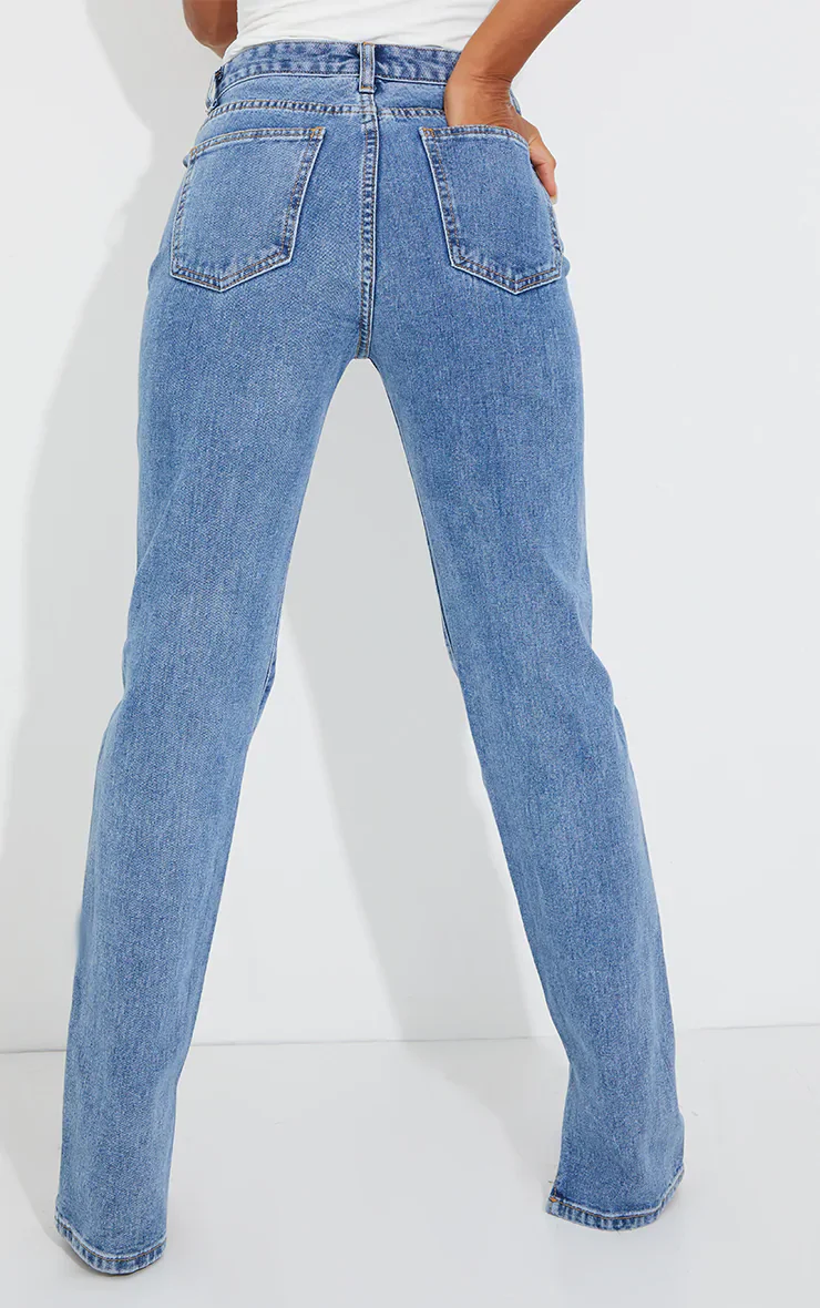 Cut Out High Waist Straight Leg Jeans - Image 7