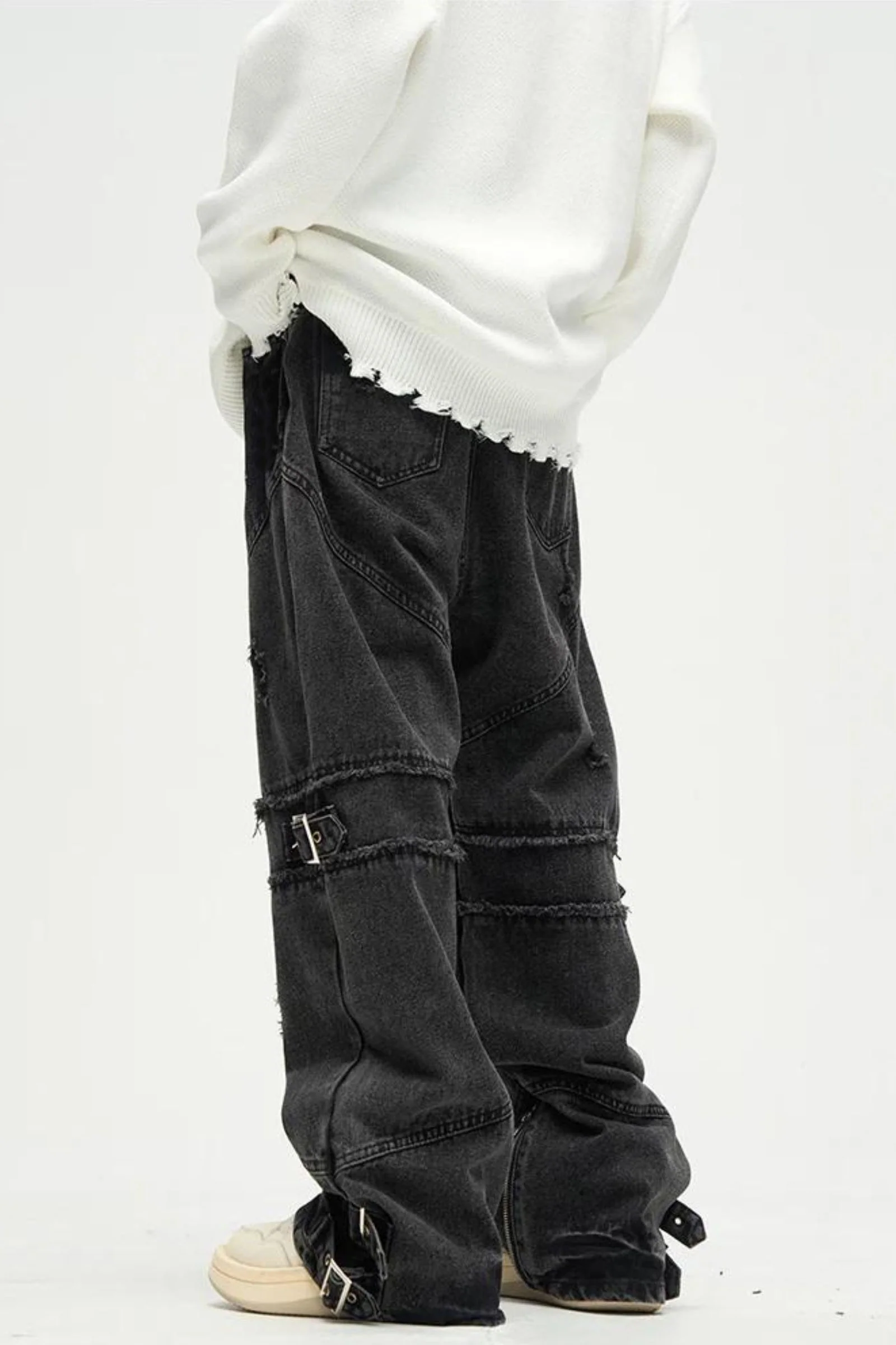 Destroyed Buckled Baggy Jeans - Image 4