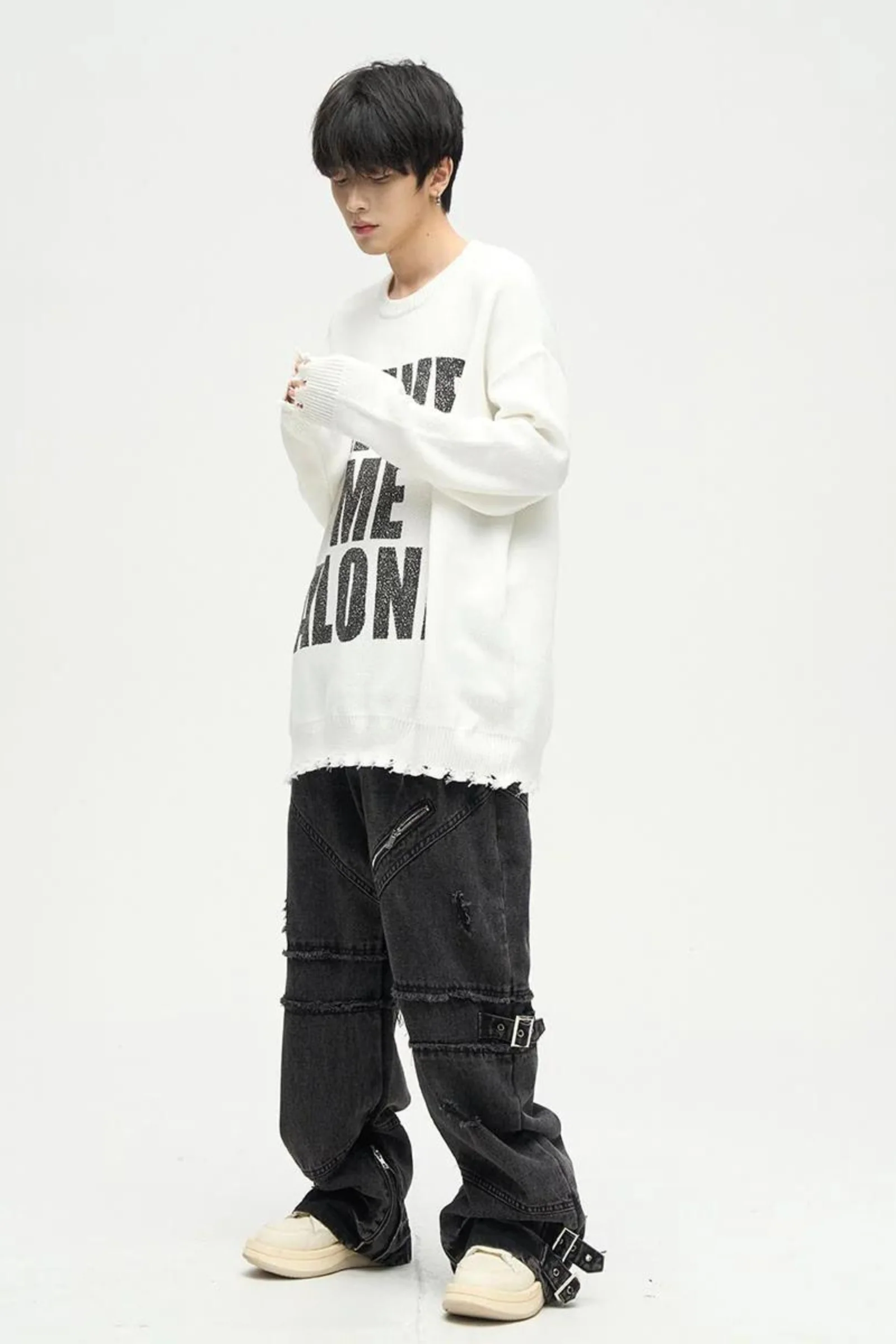 Destroyed Buckled Baggy Jeans - Image 5