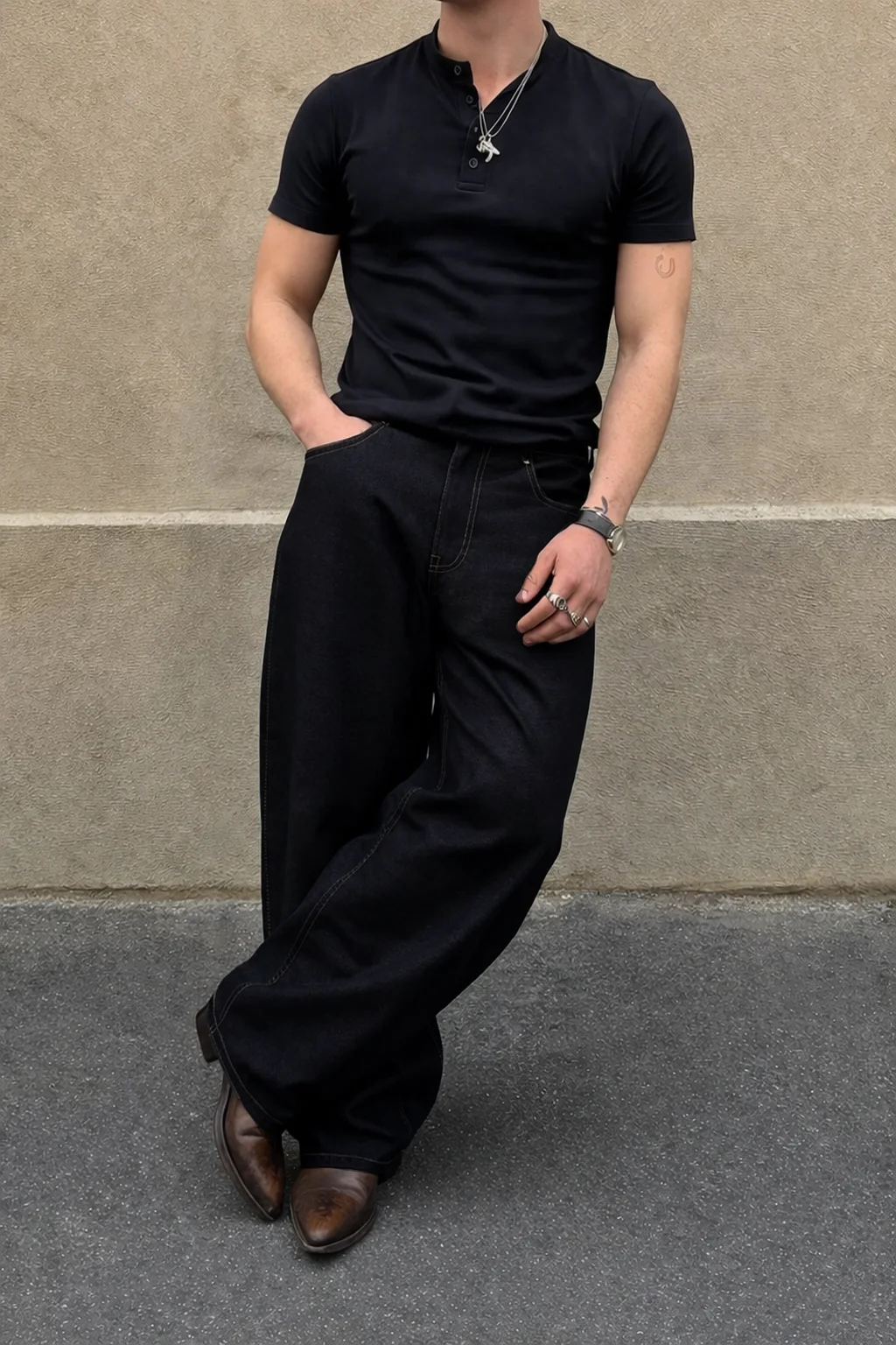 Fake Denim Supersoft Baggy Pants - Image 3