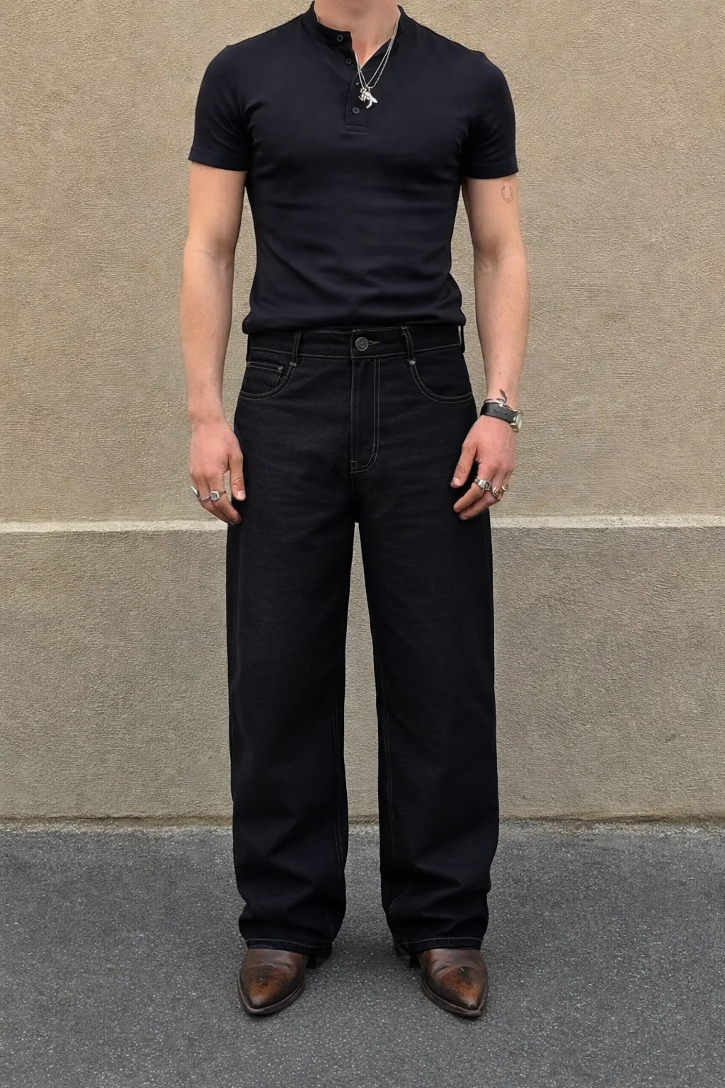Fake Denim Supersoft Baggy Pants - Image 4