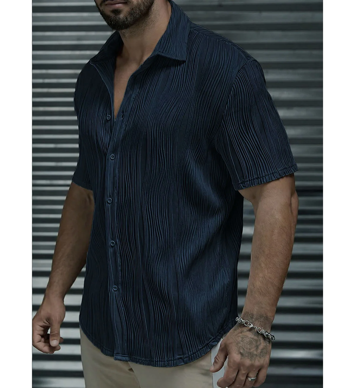 Fine Knit Slim Fit Shirt - Image 15