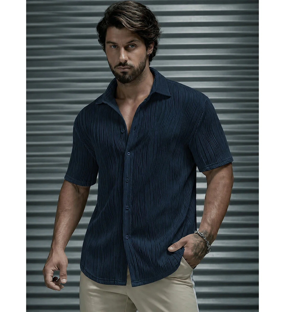 Fine Knit Slim Fit Shirt - Image 18