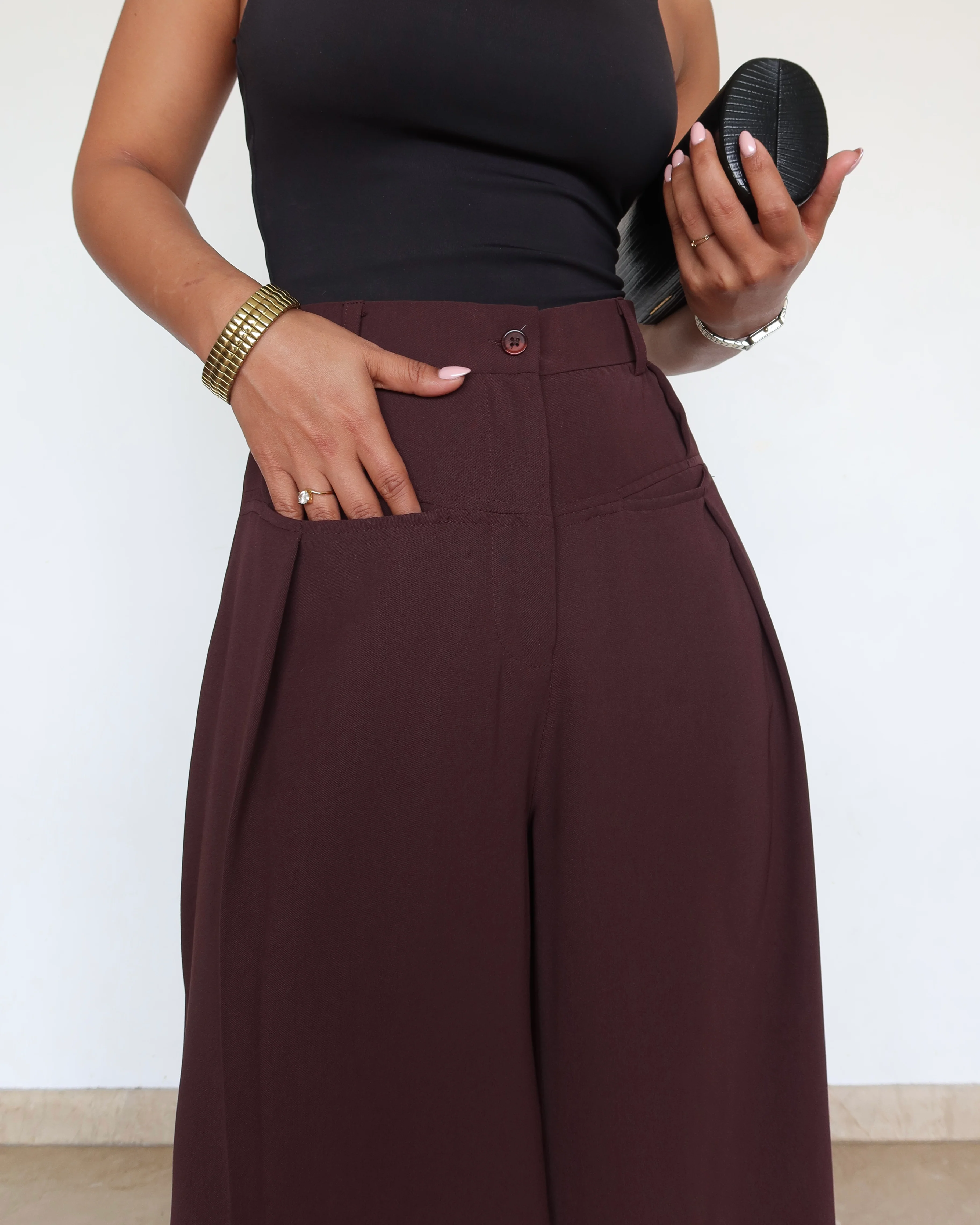 Front Pleat Formation Wide Pants - Image 3