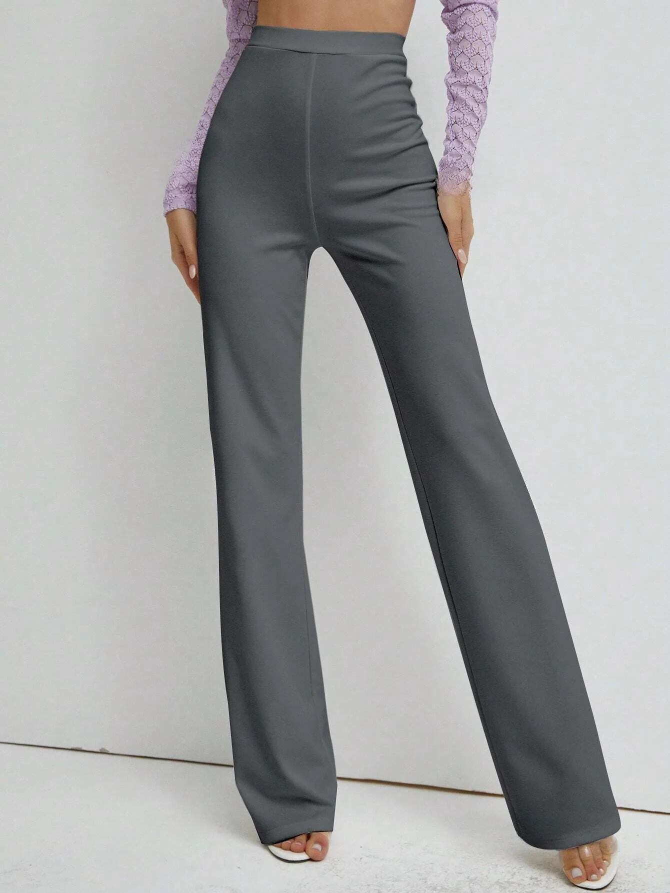 Premium Stretch High Waist Straight Leg Trousers - Image 5