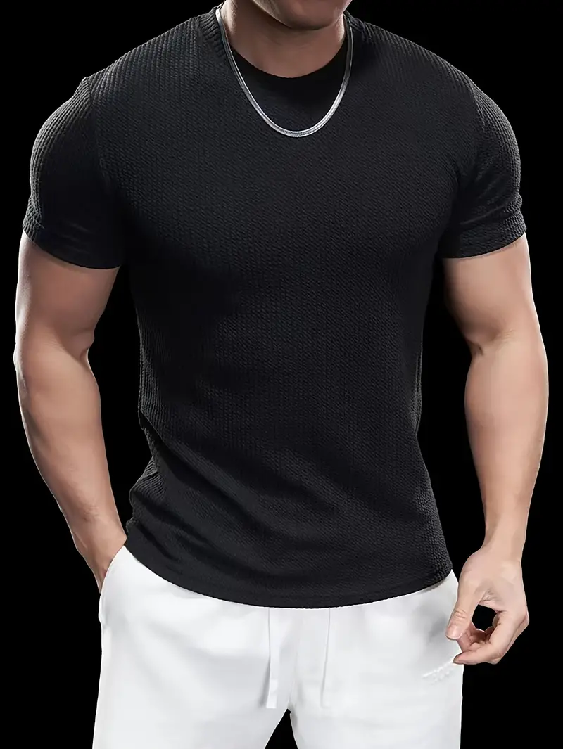 Premium Textured Round Neck T- Shirt - Image 7