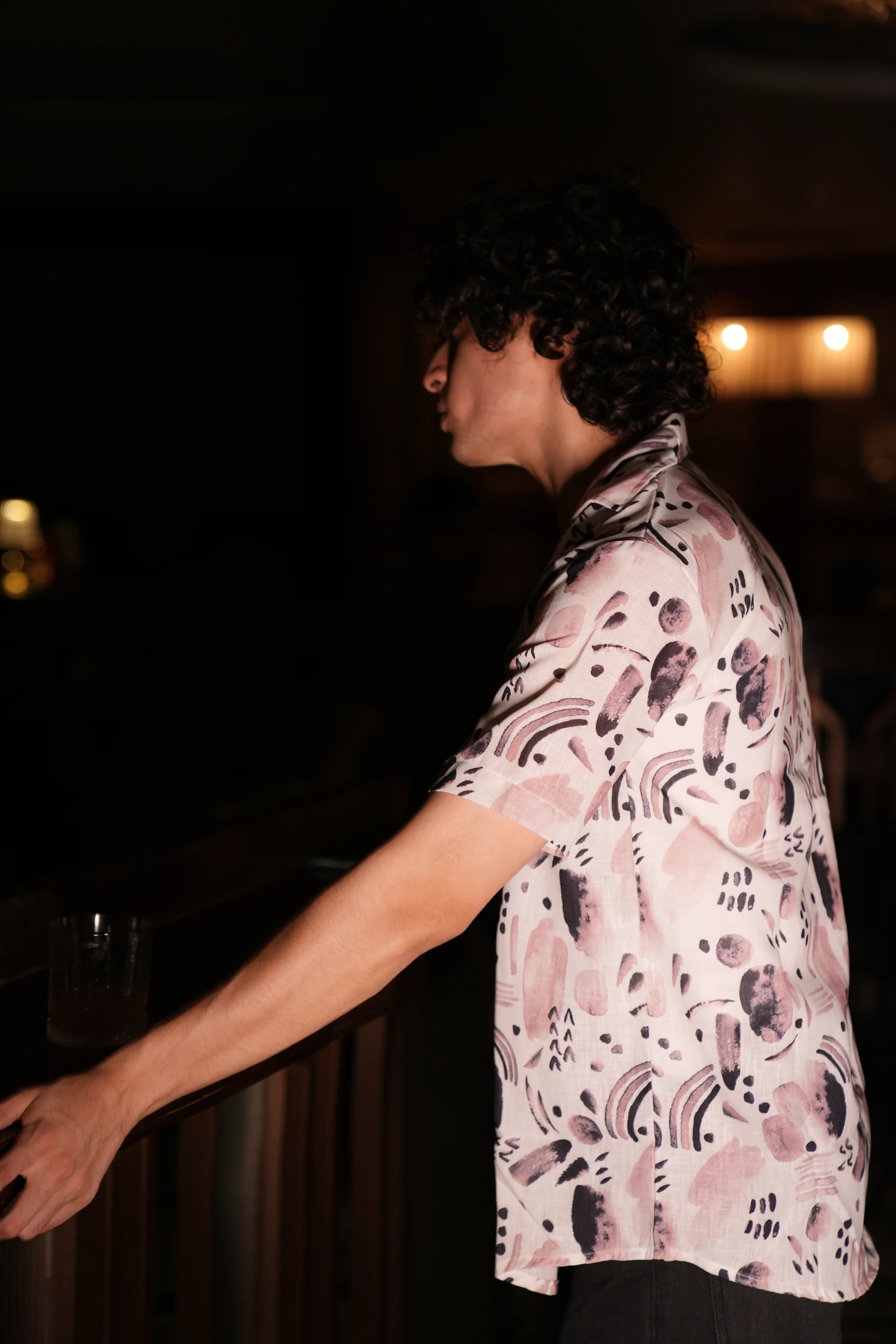 Premium Water Color Splash Print Linen Shirt - Image 7