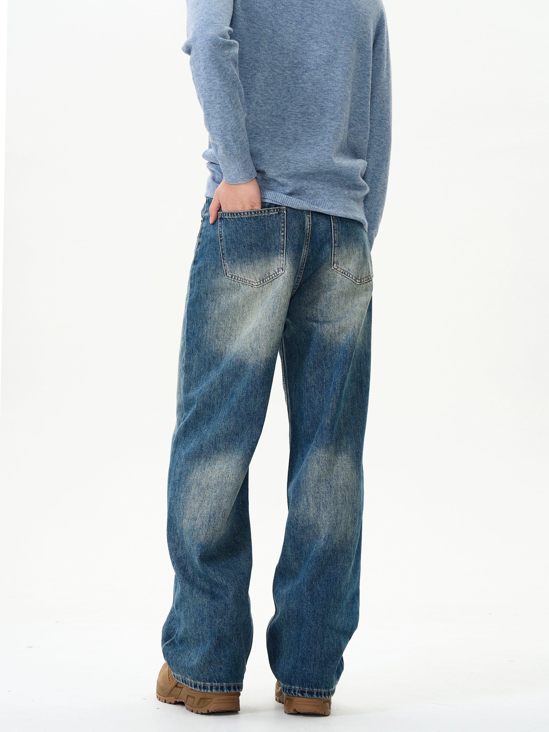 Prime Blue Wash Straight Leg Jeans - Image 4