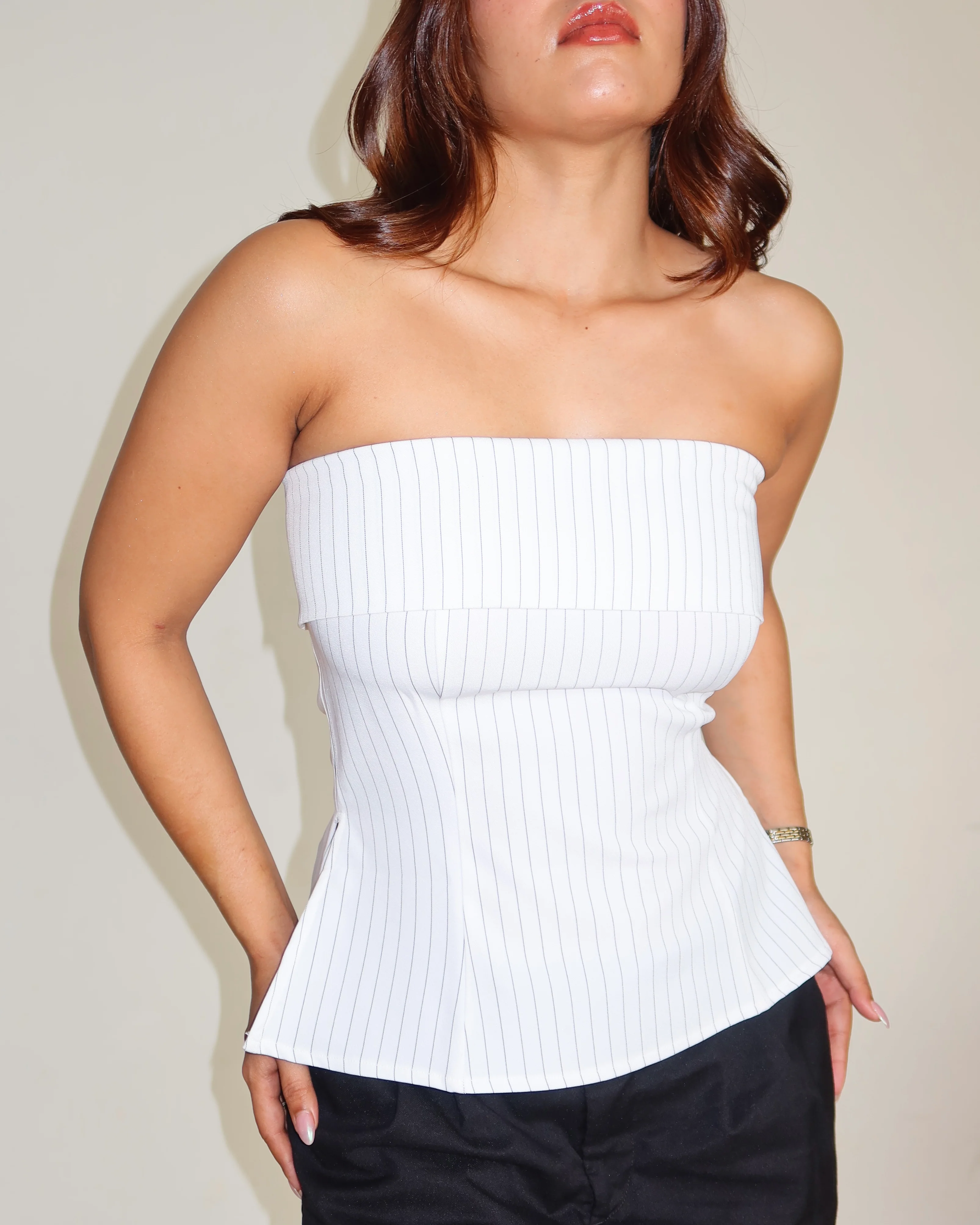 Sleek Stripe Bandeau Top - Image 15