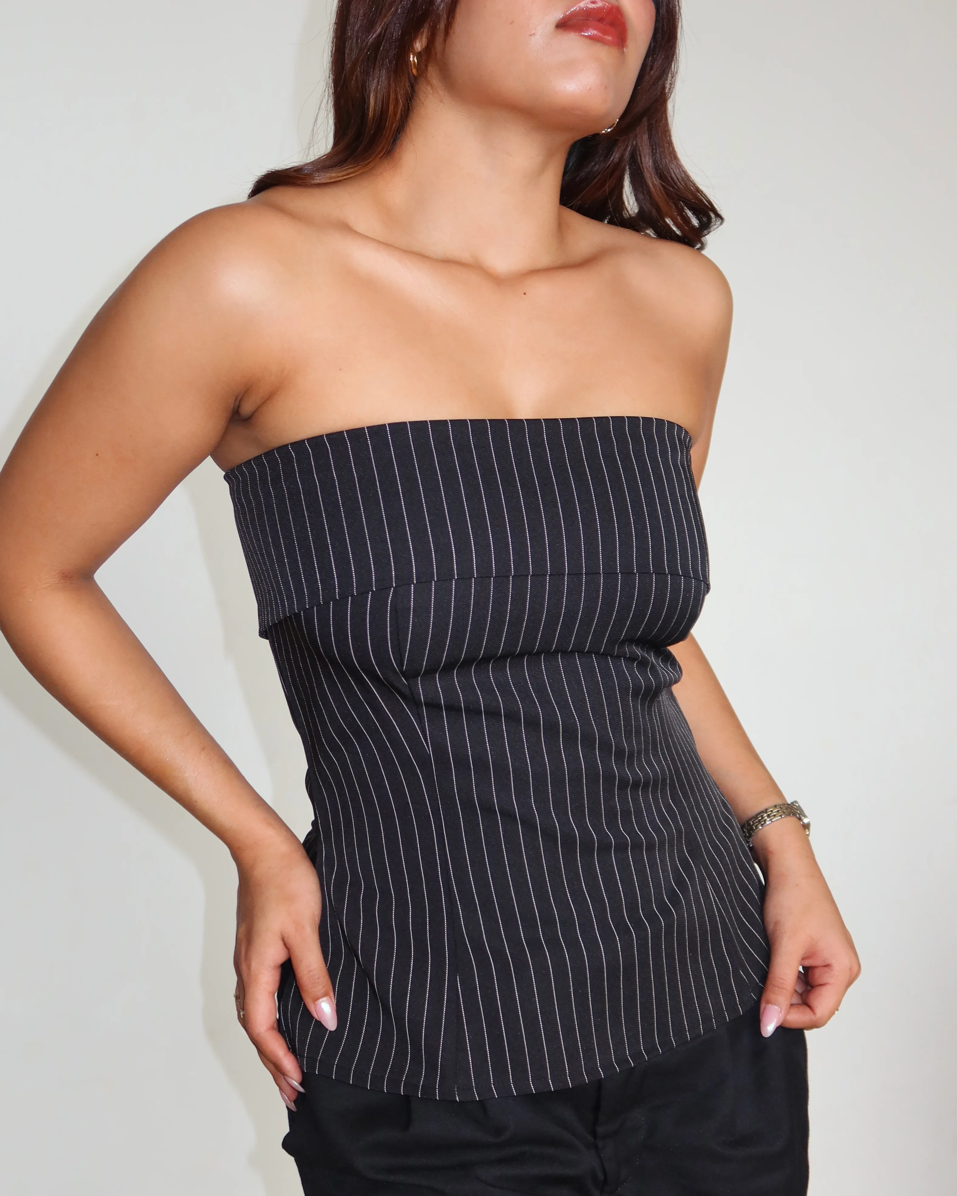 Sleek Stripe Bandeau Top - Image 4