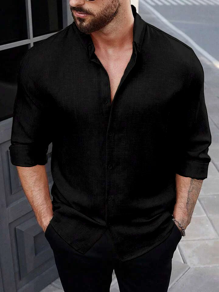 Super Soft Linen Long Sleeve Shirt - Image 42