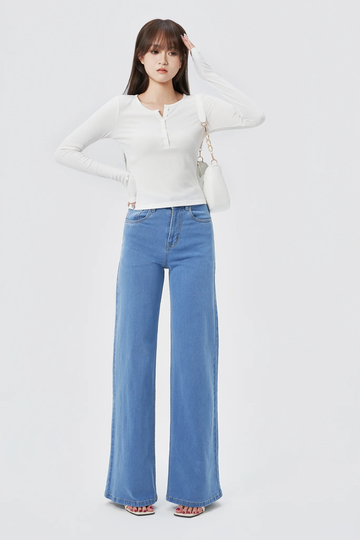 Wide Leg High Rise Jeans - Image 7